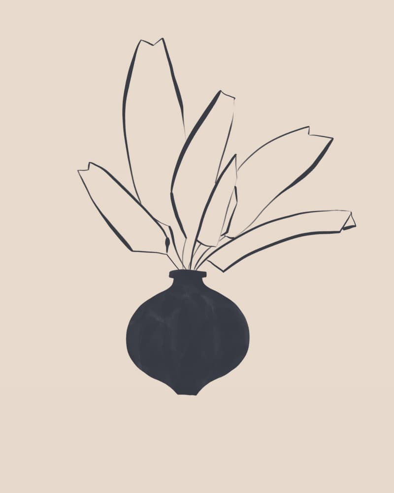 Elegant Botanical Vase by Ivy Green Illustrations — canvas wall art
