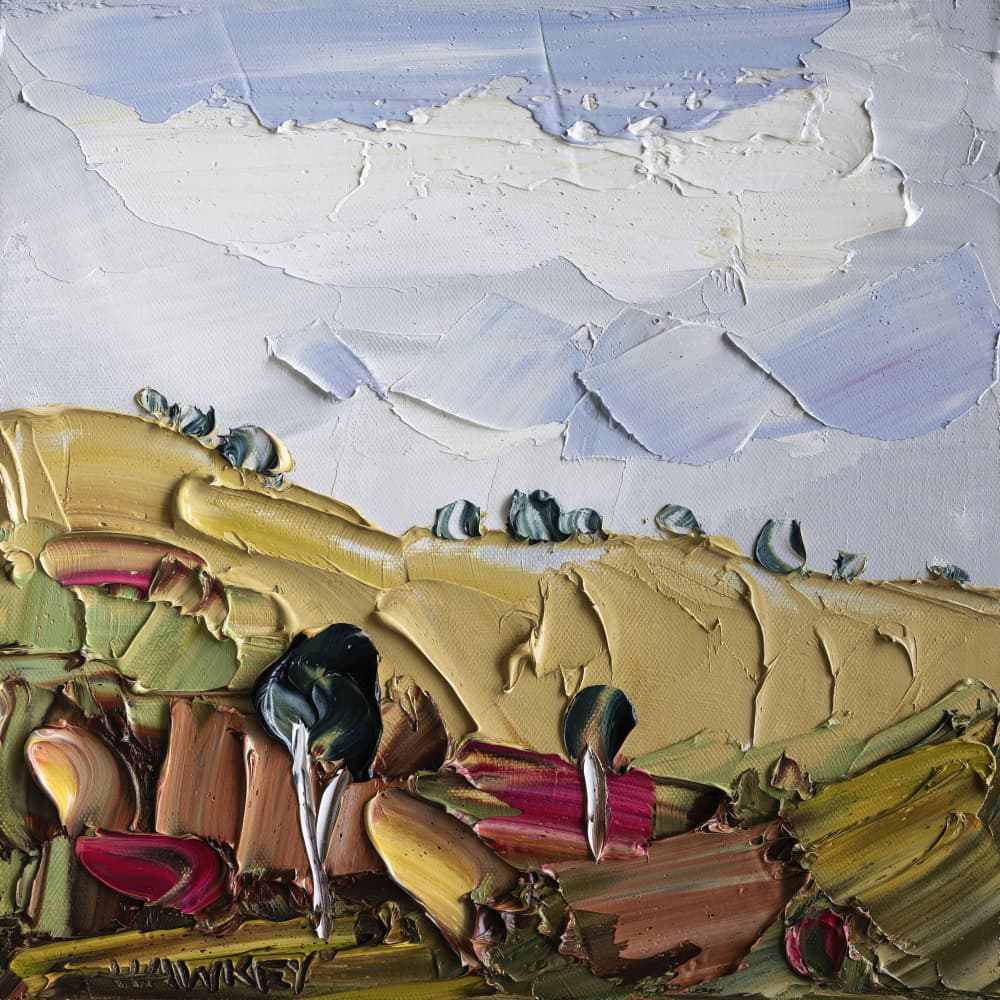 Impasto Countryside Landscape by Angela Hawkey — canvas wall art