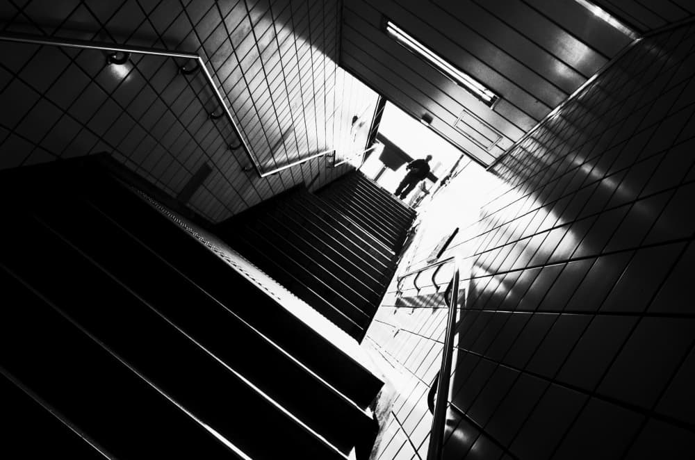 Subway Silhouette Exit by Wanjae Choi — canvas wall art