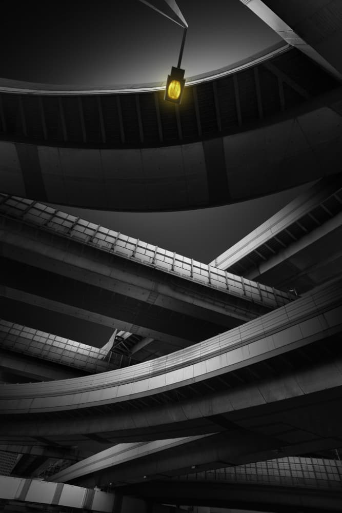 Urban Overpass Glow by Shuchuan Liu — canvas wall art