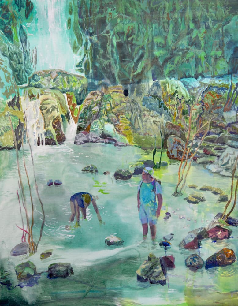 Refreshing Stream Waterfall by Karin Bos — canvas wall art