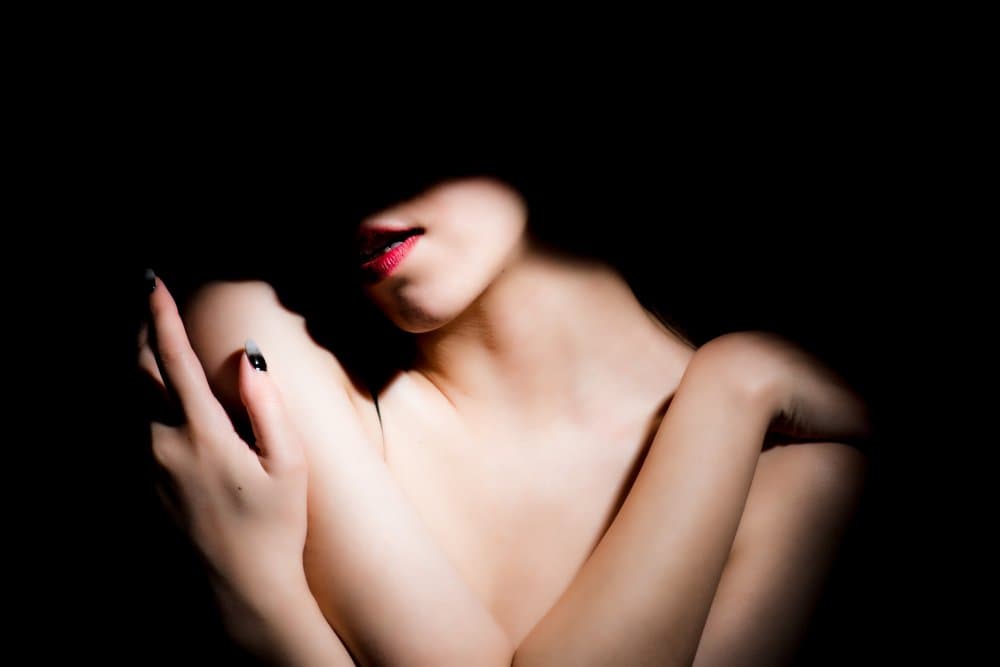 Mysterious Red Lips by Masatoshi Washimi — canvas wall art