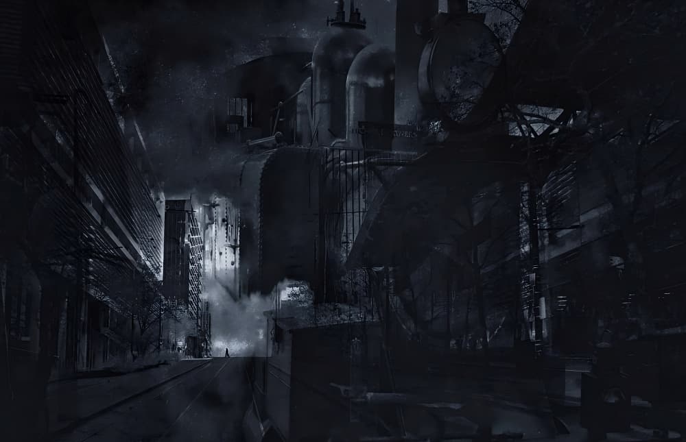 Dark Industrial Walk by Anita Underwood Photography — canvas wall art