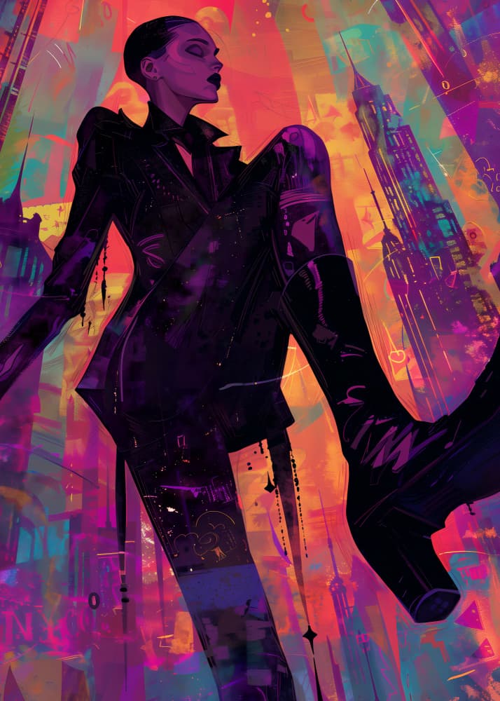 Neon City Fashion by Andreas Magnusson — canvas wall art