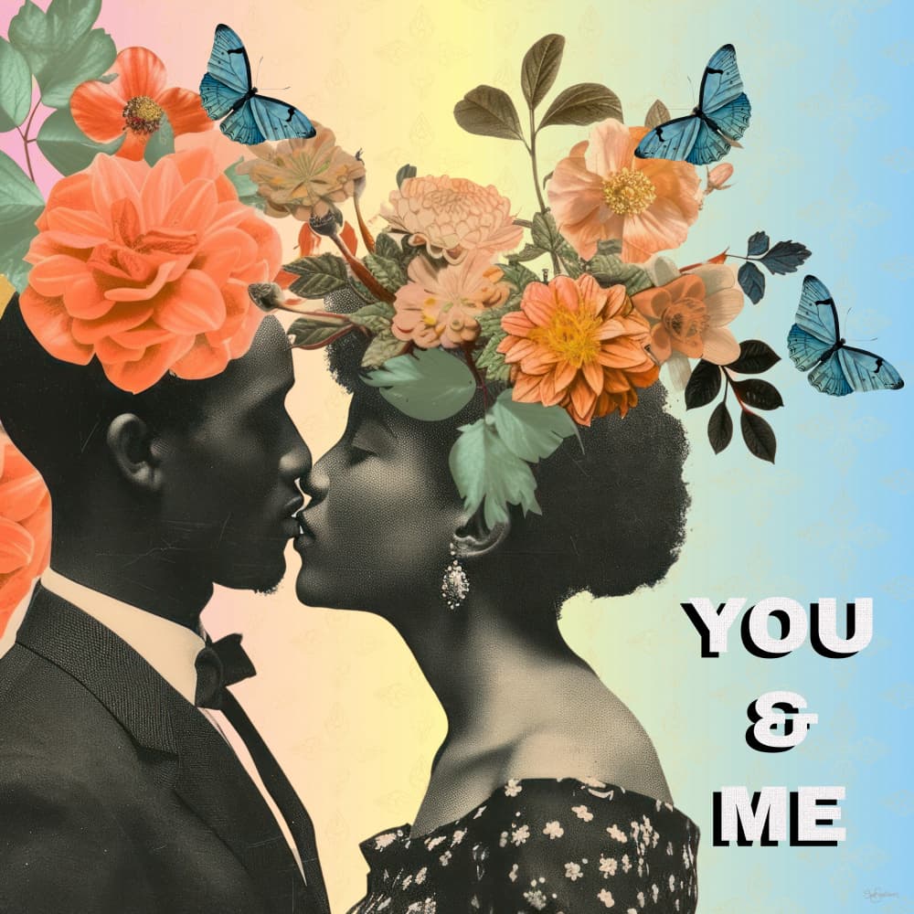 Romantic Floral Kiss by Sue Skellern — canvas wall art