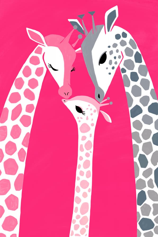 Giraffe Family Love by Katy Tanis — canvas wall art