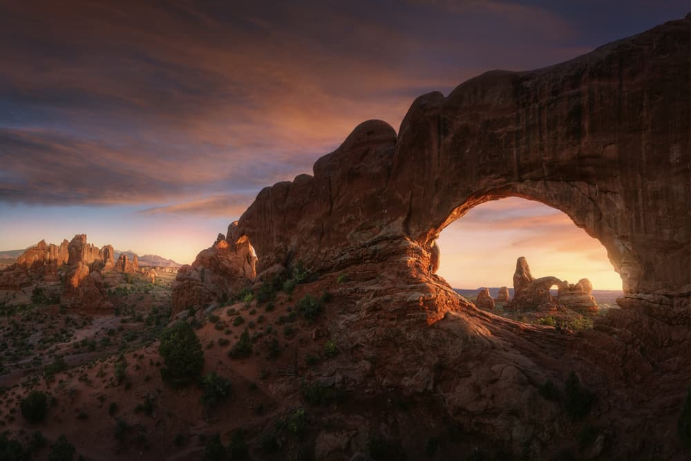Natural Arch At Sunset by Juan Pablo de Miguel — canvas wall art