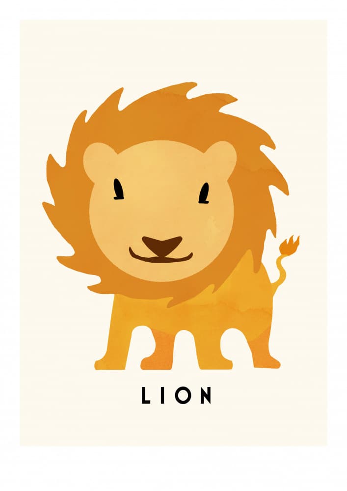 Happy Little Lion by Erik Wintzell — canvas wall art