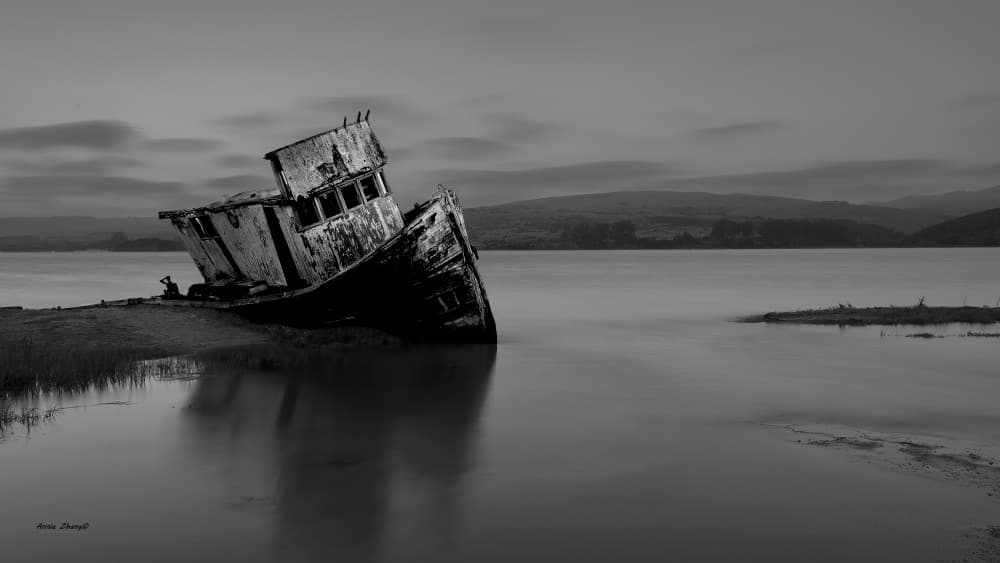 Abandoned Shipwreck by Annie Zhang — canvas wall art