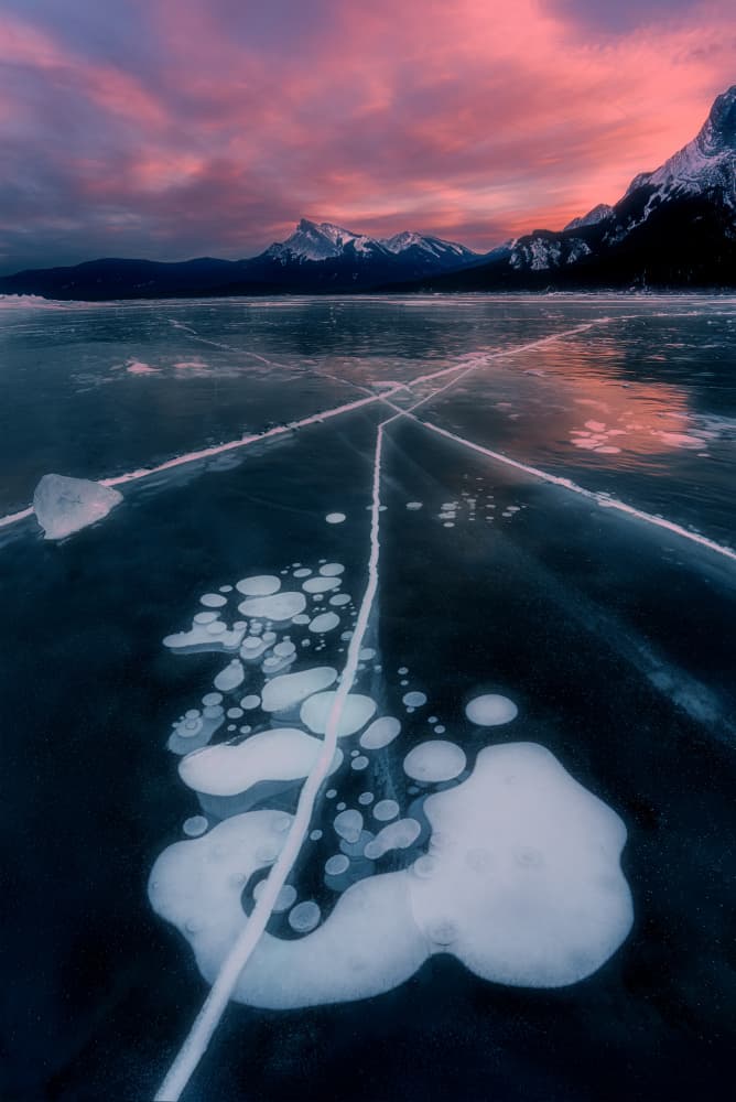 Methane Bubbles Frozen Lake by Lydia Jacobs — canvas wall art