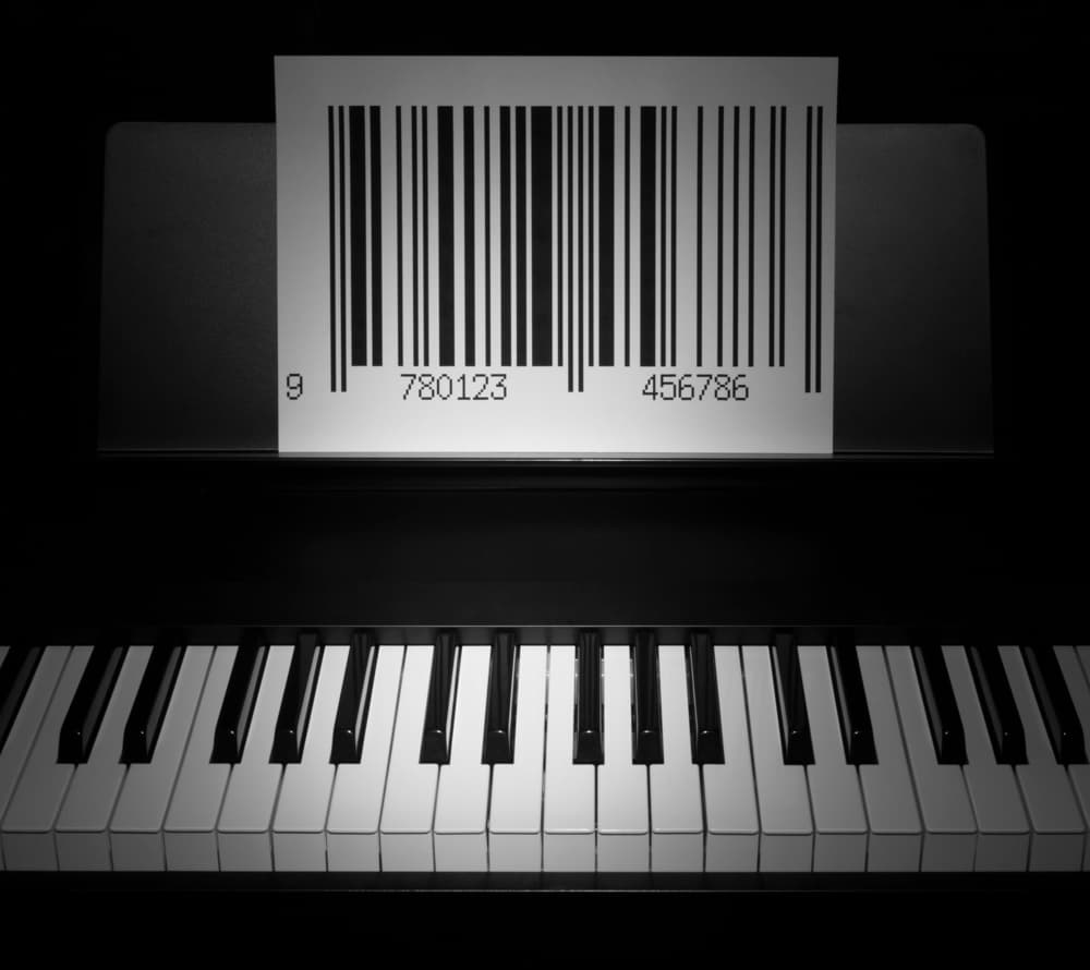 Piano Barcode Score by Wieteke de Kogel — canvas wall art