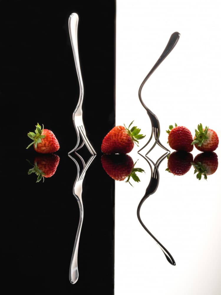Contrasting Berries and Forks by Allan Li wp — canvas wall art