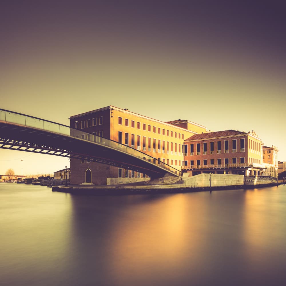 Golden Hour City Bridge by Stefan Buder — canvas wall art