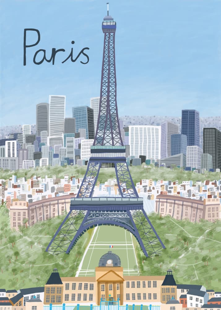 Paris Eiffel Tower Charm by Carla Daly — canvas wall art