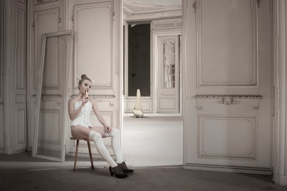 White rabbit´s dream by Christine von Diepenbroek — canvas wall art