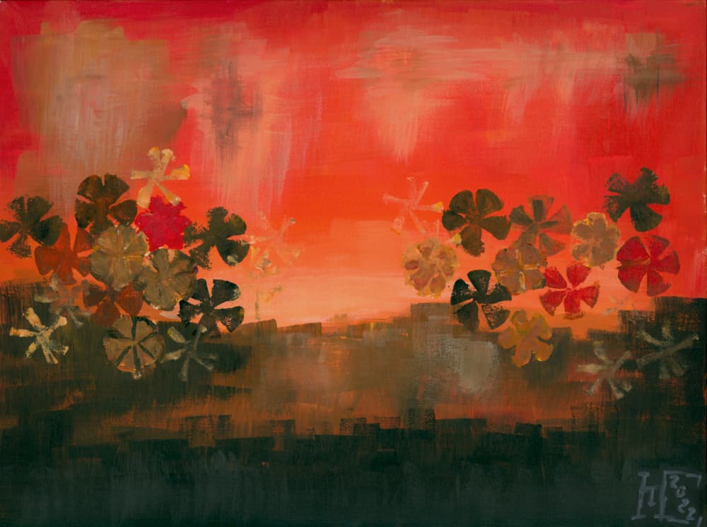 Vibrant Floral Sunset by Tim Hoinkis — canvas wall art