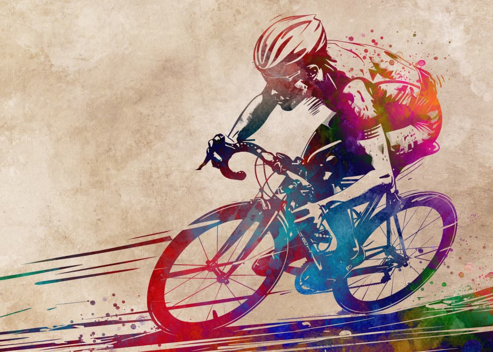 Colorful Cycling Action by Justyna Jaszke — canvas wall art