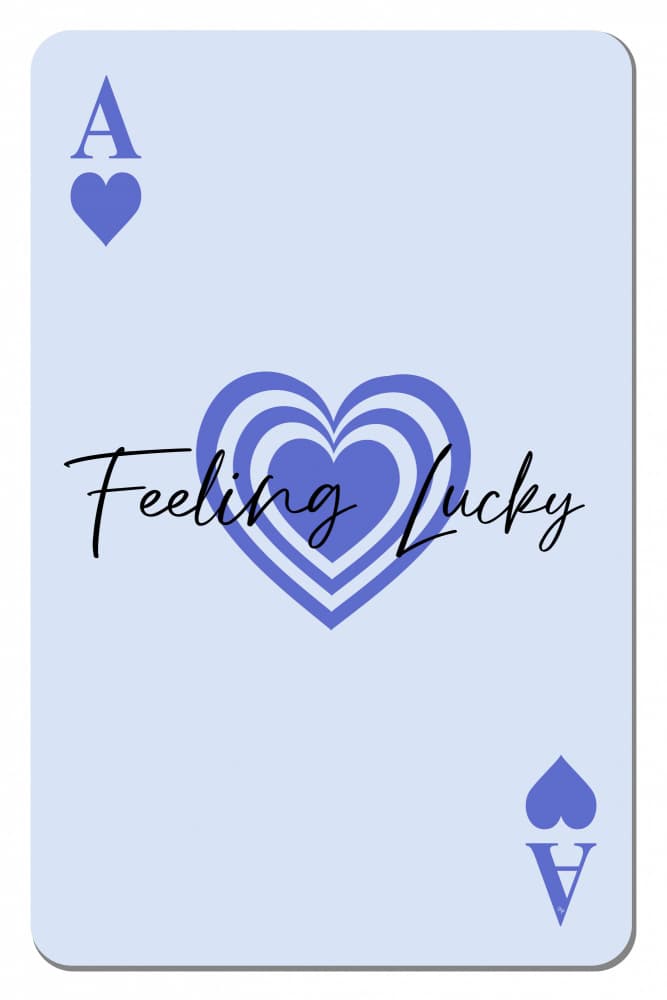 Feeling Lucky Ace Hearts by Martina — canvas wall art