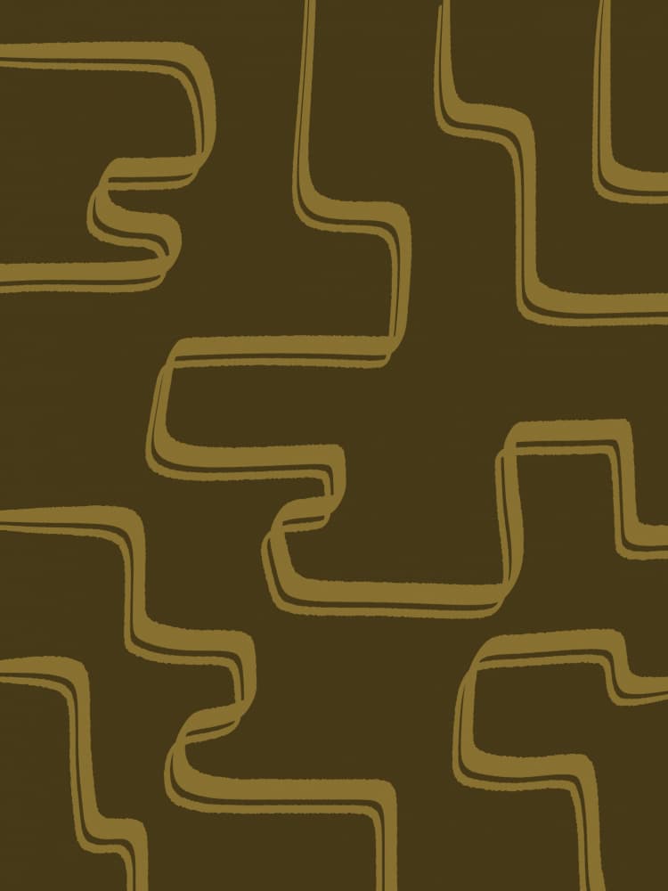 Olive Green Abstract Lines by Yuli Saputra — canvas wall art