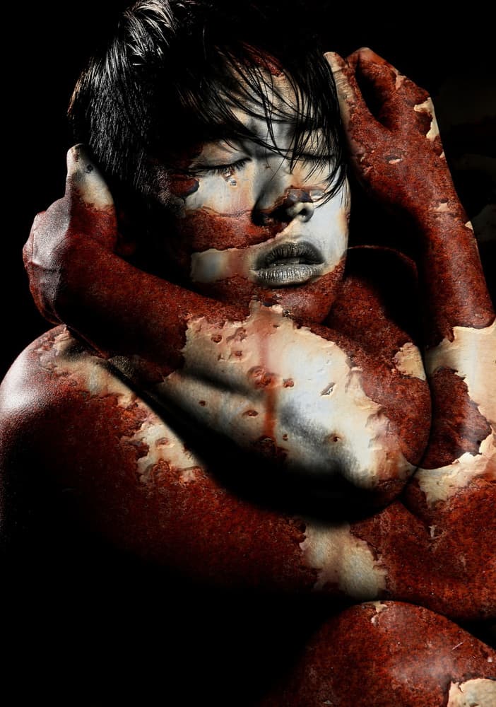 Rusty Skin Portrait by mario lotzin / uwe friessner — canvas wall art