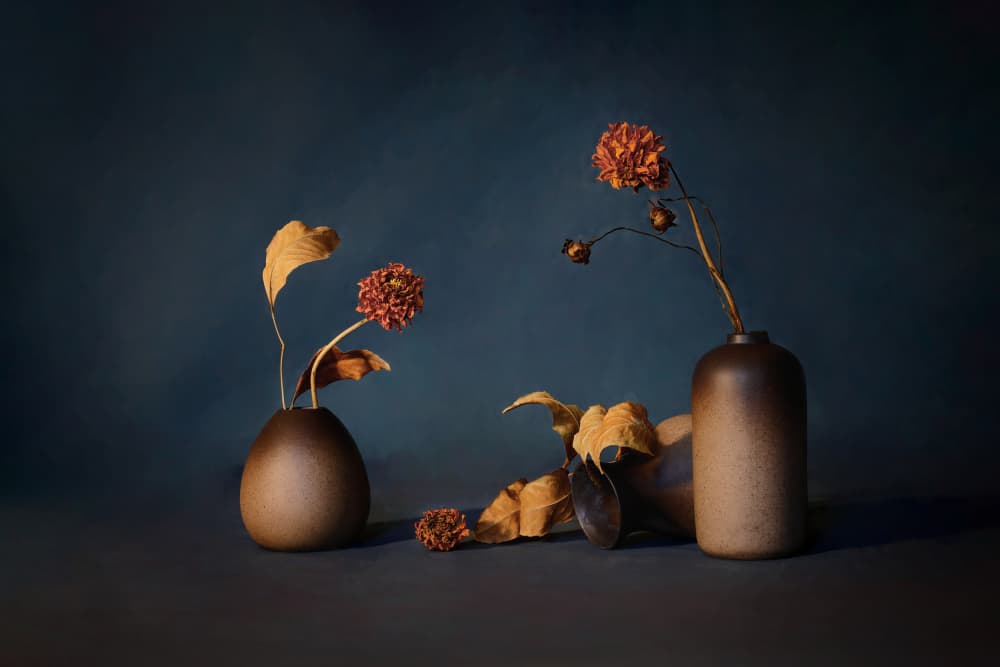 Moody Dried Flowers by GaoSL — canvas wall art