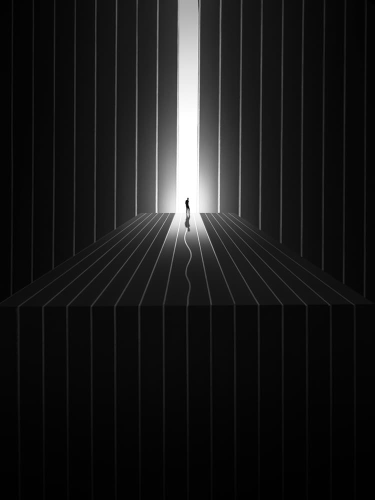 Man Towards Bright Light by alizolghadri93 — canvas wall art