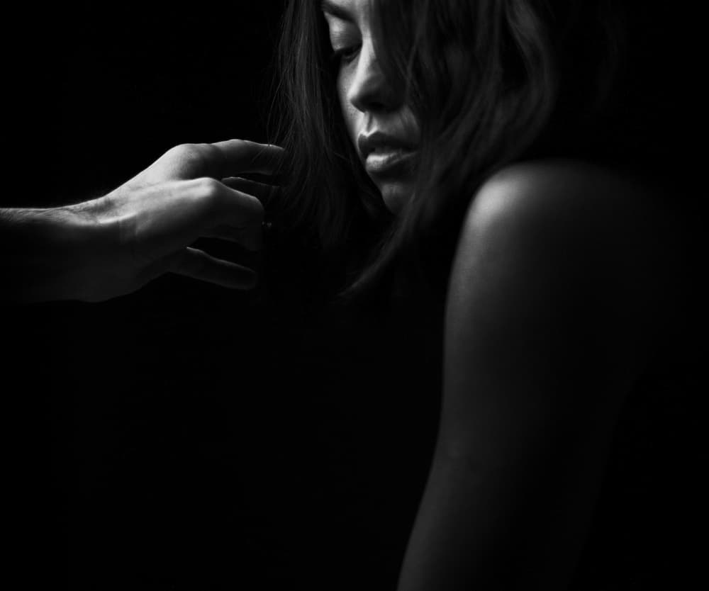 Touching Her Hair by DAVID MINSTER — canvas wall art