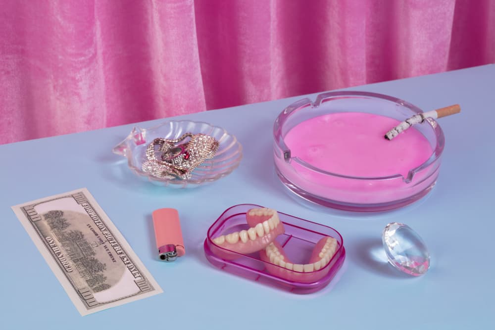 Pink Kitsch Still Life by Julia Ramiro — canvas wall art