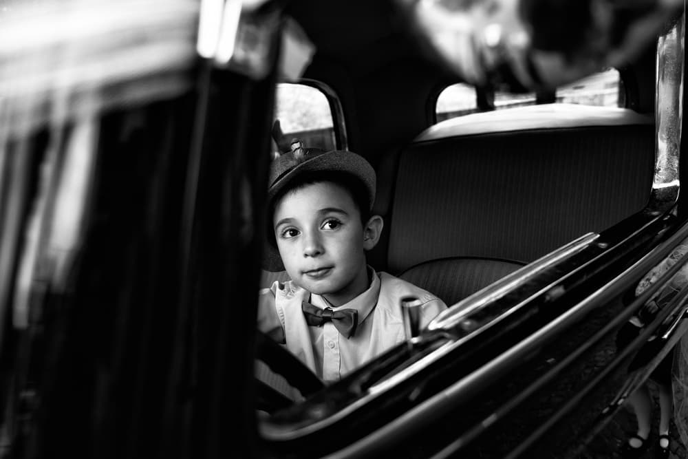 Curious Boy Classic Car by Riccardo Lucidi — canvas wall art