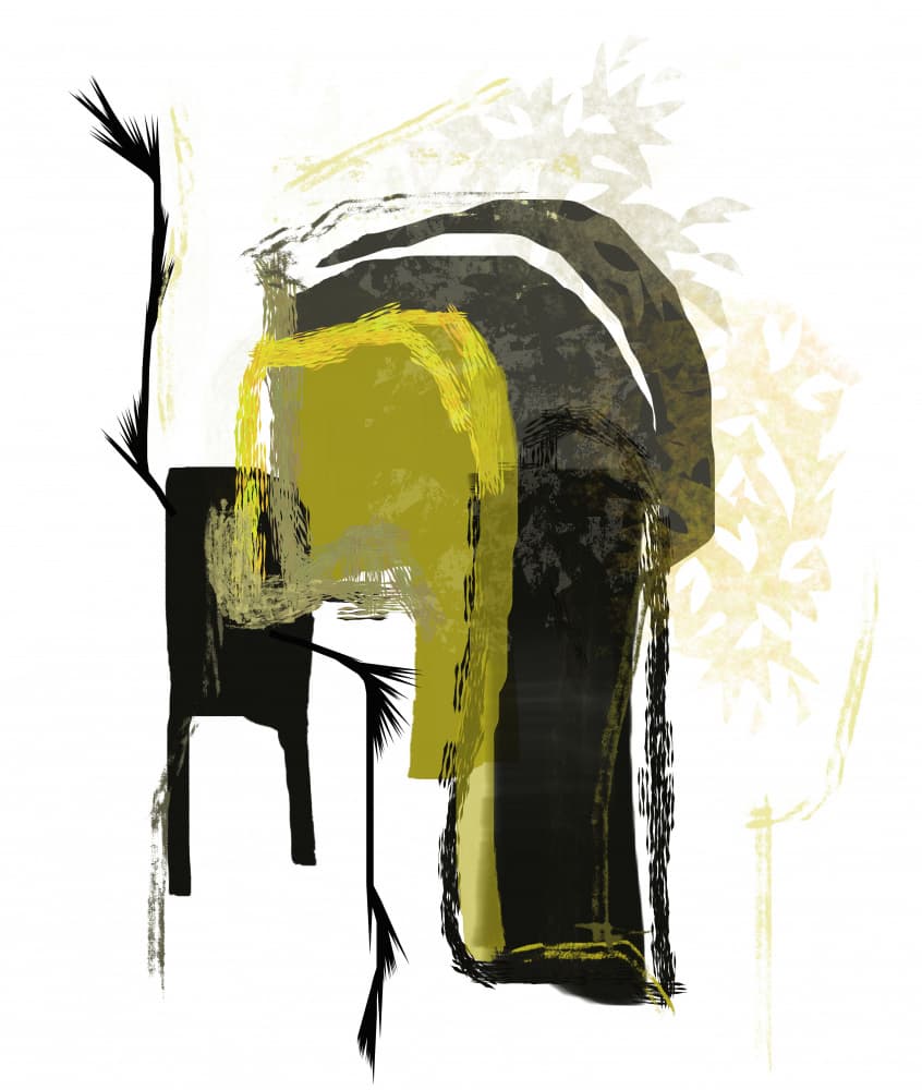 Abstract Olive Forms by Pelin Atilla — canvas wall art