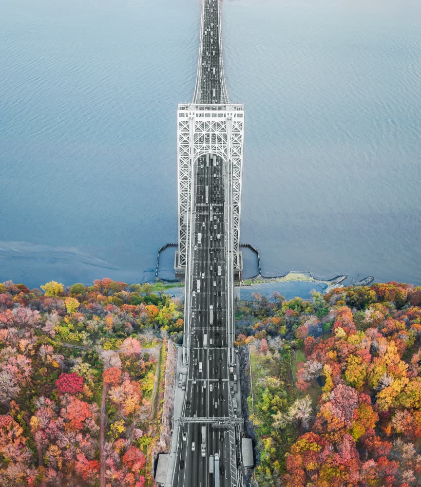 Autumn Bridge Vista by Wei (David) Dai — canvas wall art