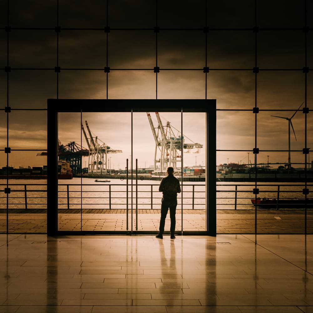 Overlooking The Industrial Port by Stefan Buder — canvas wall art