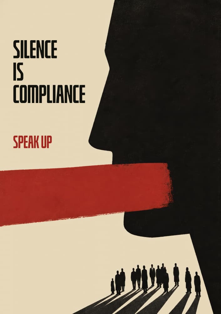 Silence Is Compliance by Patryk Krygowski — canvas wall art