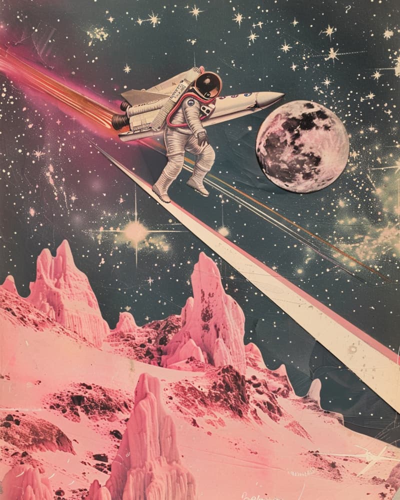Cosmic Pink Planet Ride by Samantha Hearn — canvas wall art