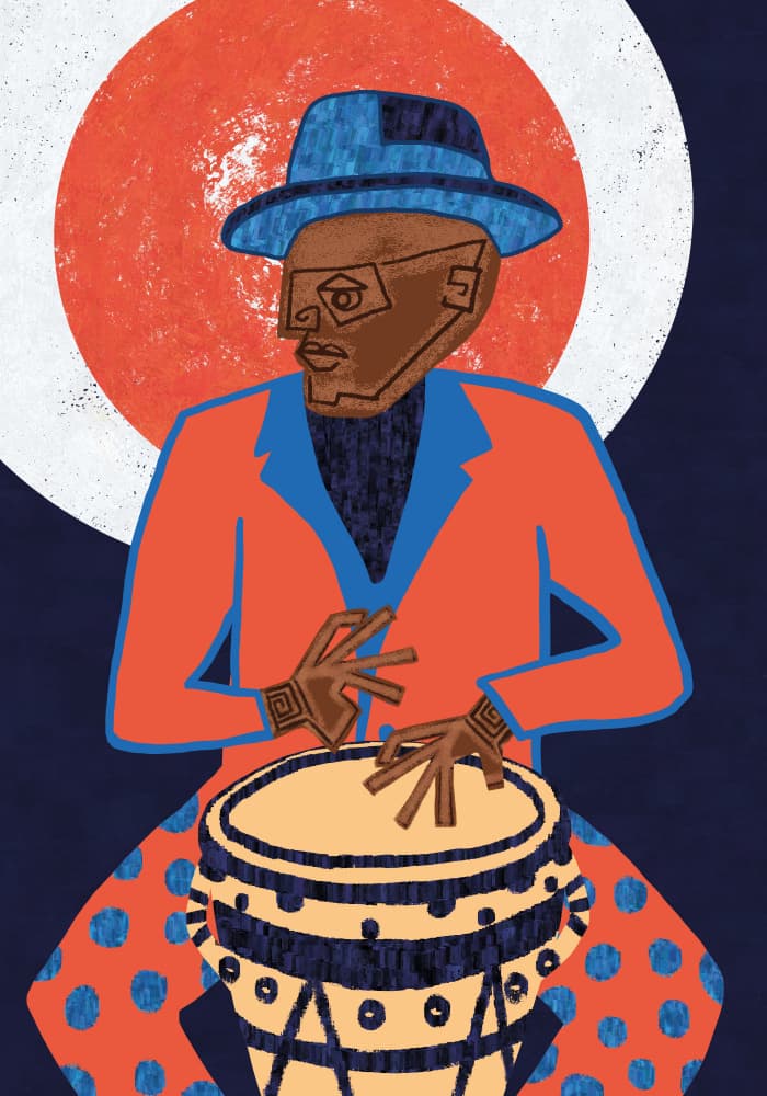 Vibrant Jazz Drummer by Gulcihan Ozguc — canvas wall art