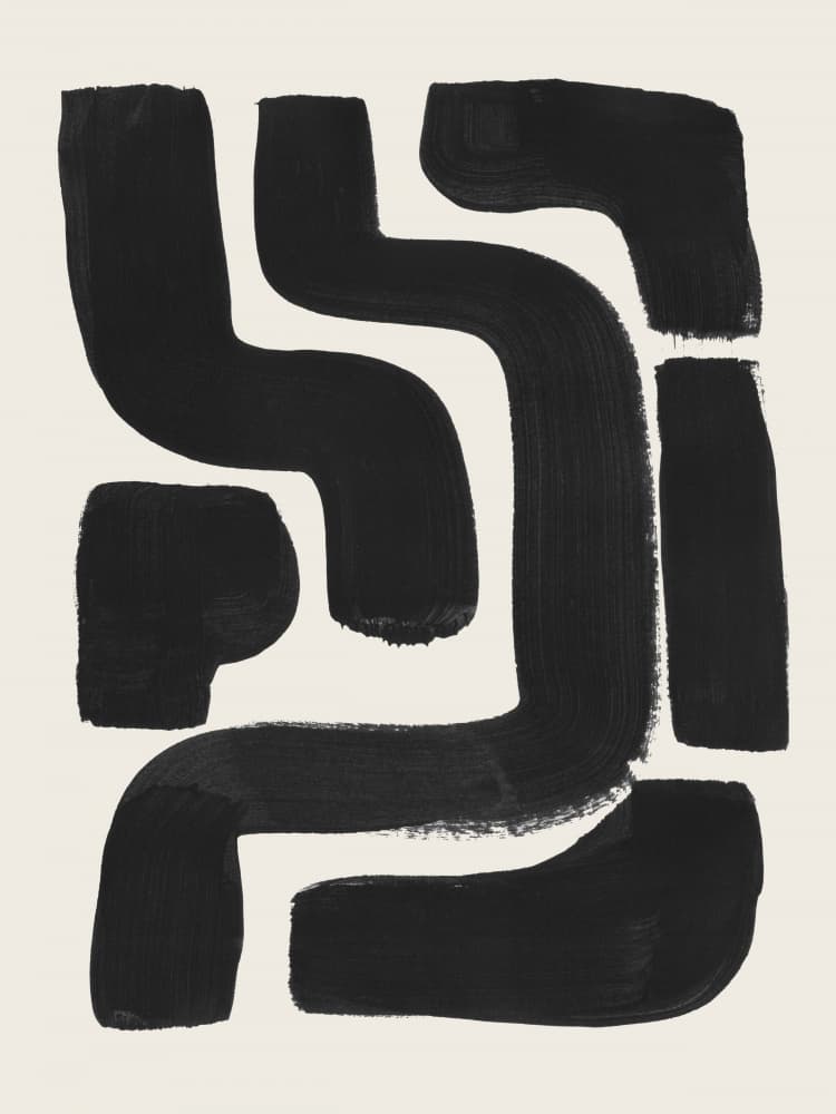 Abstract Black Shapes by Ejaaz Haniff — canvas wall art