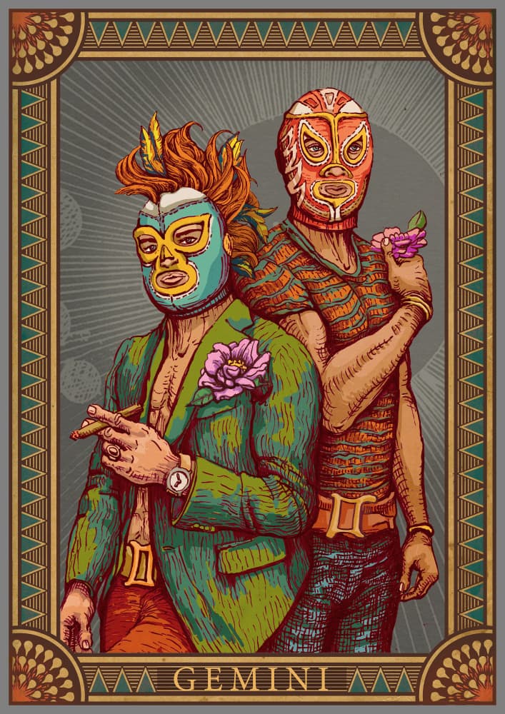 Dapper Lucha Libre by Olga Galeeva — canvas wall art