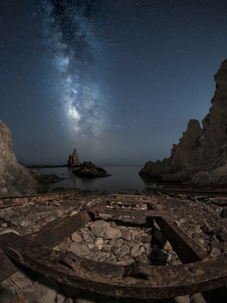 Milky Way Sea Stack Night by Manuel Jose Guillen Abad — canvas wall art