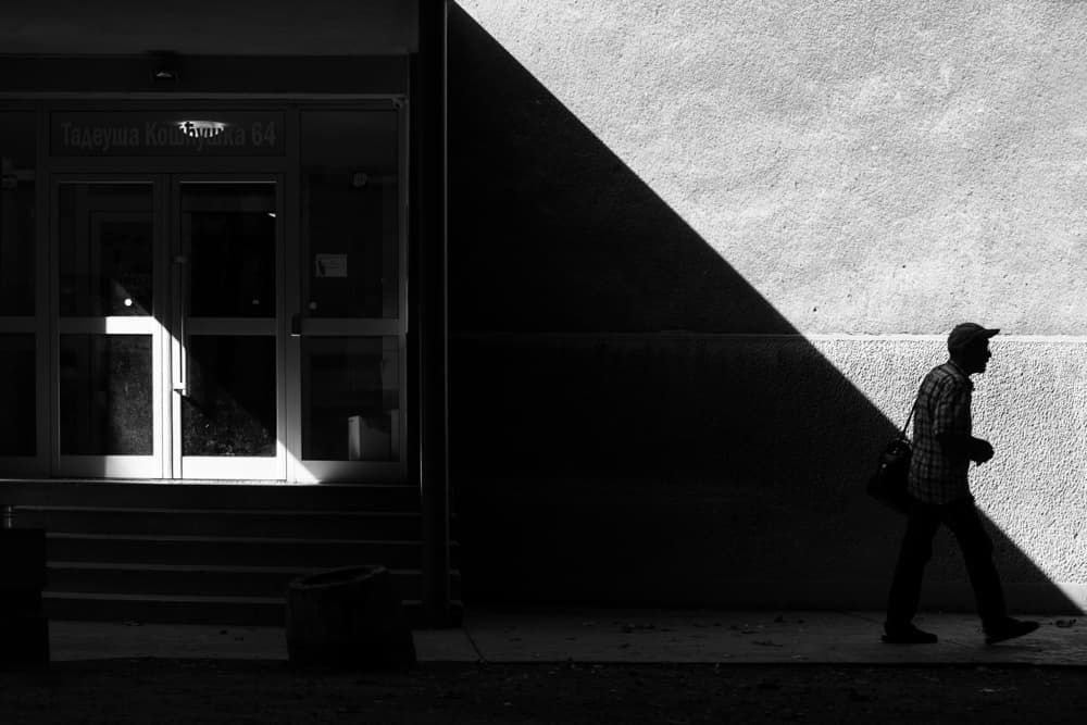 Geometric Shadow Walk by Bojan Dzodan — canvas wall art