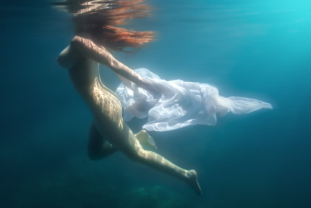 Graceful Underwater Figure by Paolo Lazzarotti — canvas wall art