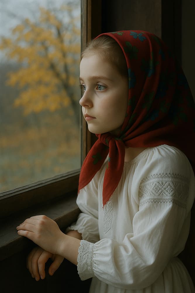 Pensive Girl By Window by Ionel Onofras — canvas wall art