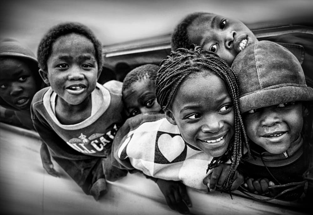 Joyful African Children Smiling by Marc Apers — canvas wall art