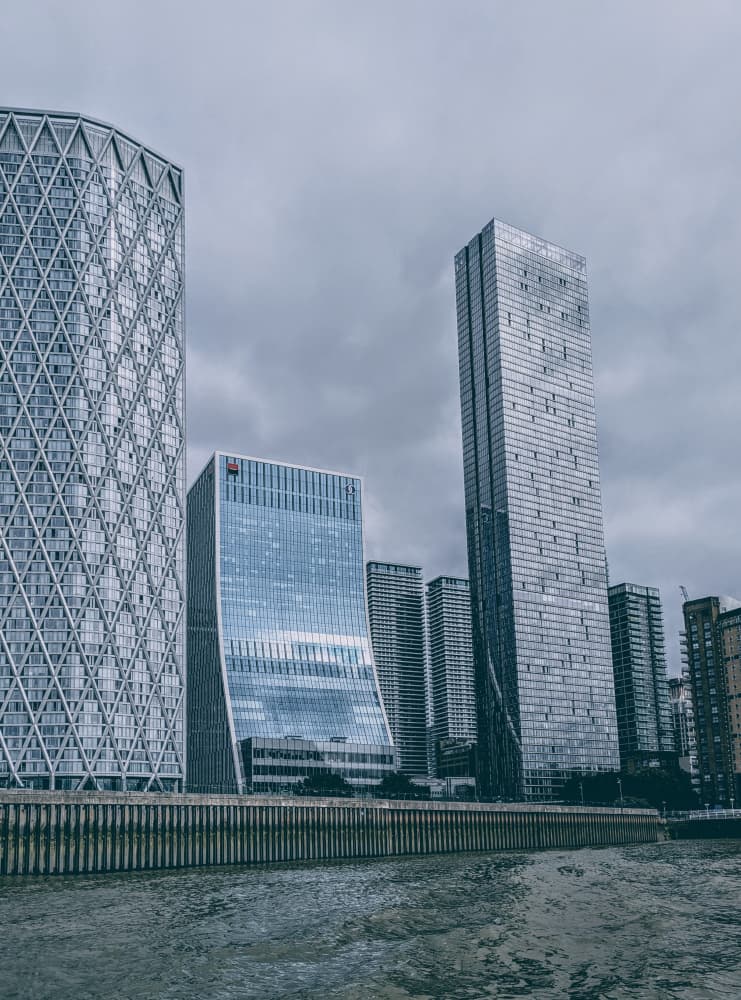 Urban Waterfront Towers by Elizabeth Allen — canvas wall art