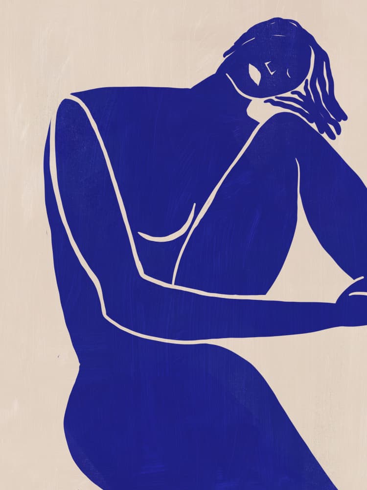 Elegant Blue Figure by Little Dean — canvas wall art