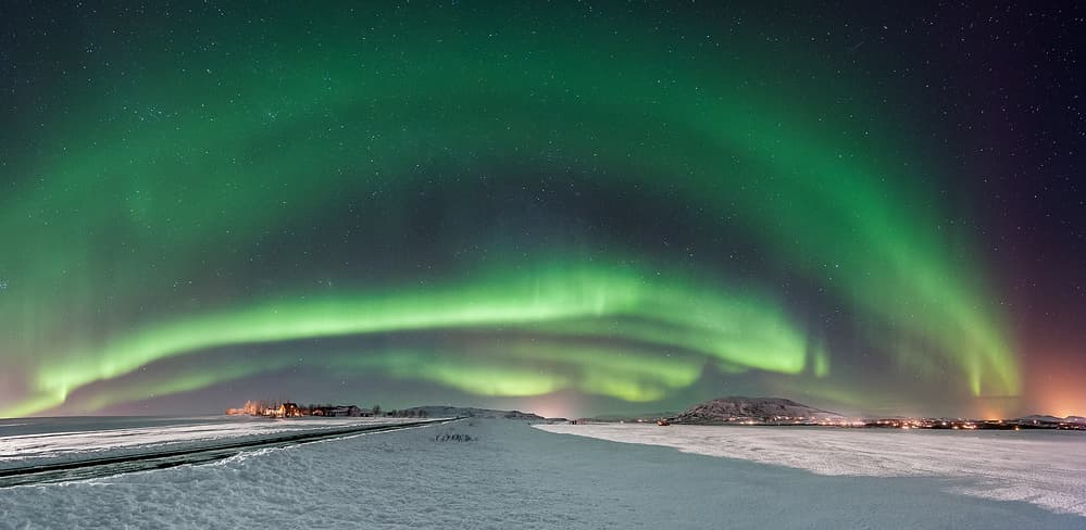 Northern Lights Winter Glow by Burger Jochen — canvas wall art