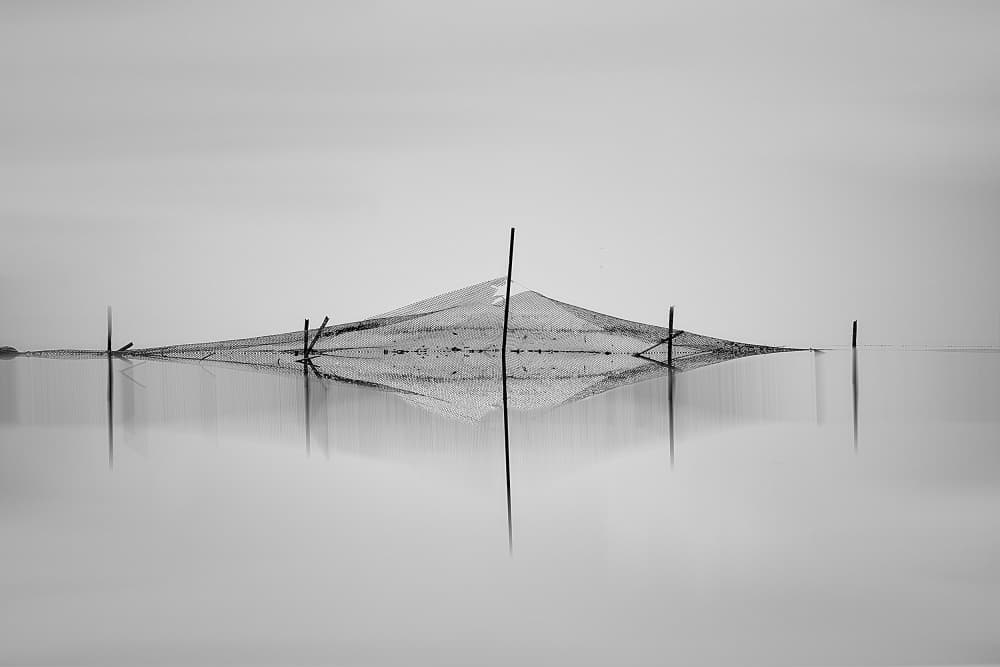 Serene Fishing Net by MingLun Tsai (蔡明倫) — canvas wall art