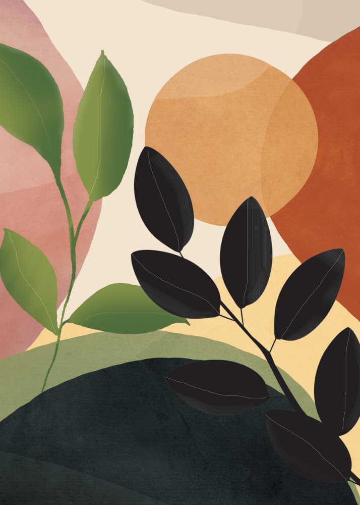 Earthy Botanical Abstract by Flow Line — canvas wall art