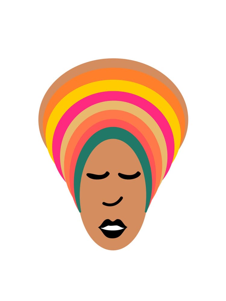 Colorful Headwrap Woman by Baobab Print store — canvas wall art
