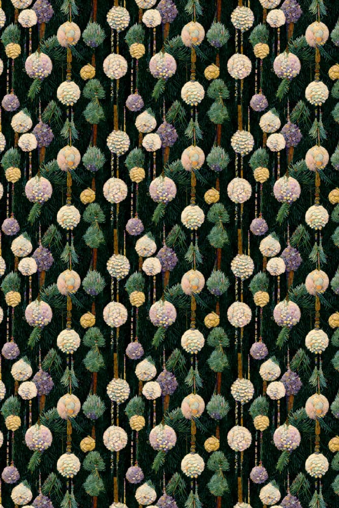 Festive Pine Ornaments by Treechild — canvas wall art