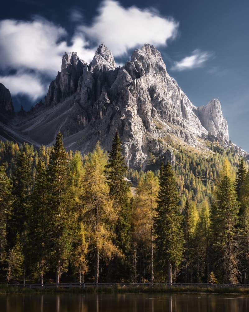 Dolomites Autumn Lake by Nicholas — canvas wall art